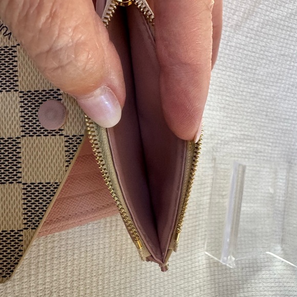 Louis Vuitton Porte feuille Victorine Damier Azur Rose Ballernia Wallet EUC - Picture 16 of 16